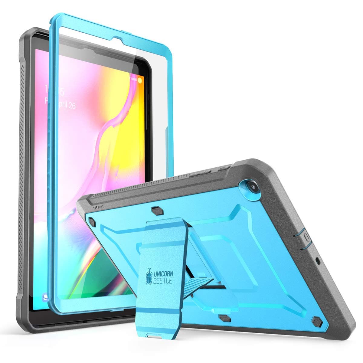 for Galaxy Tab A 10.1 Case with Screen Protector (Unicorn Beetle Pro), [Built-in Stand] Full-Body Heavy Duty Protective Tablet Cover for Samsung Galaxy Tab A 10.1 2019 (SM-T510/T515), Blue