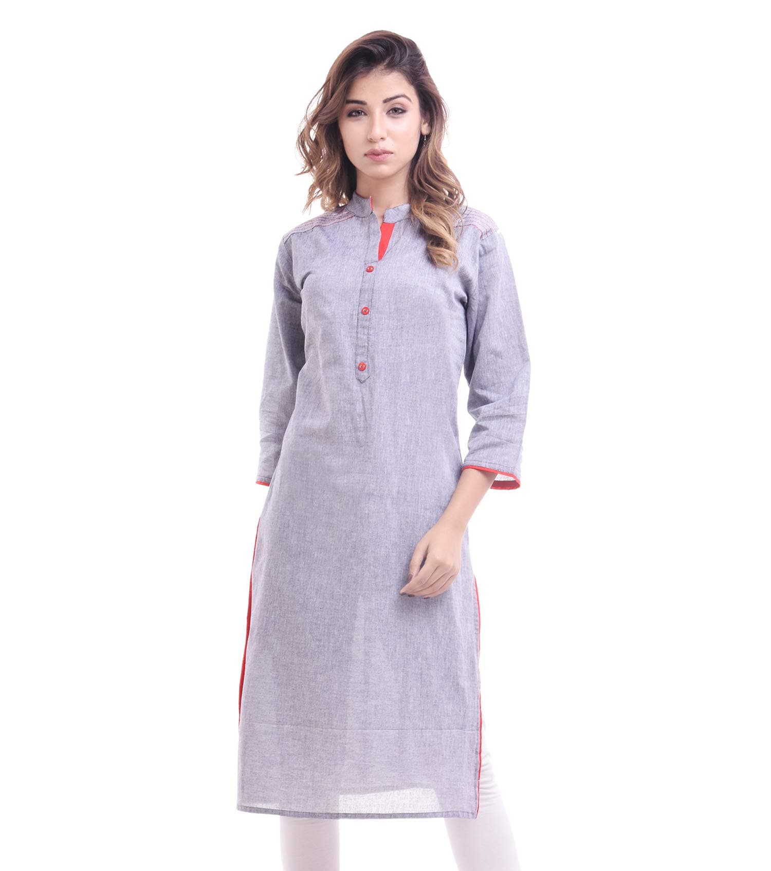 ChichiIndian Women's Plain Cotton Kurti Top