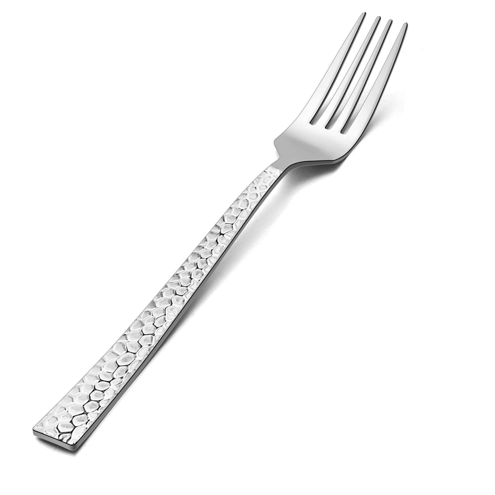 E-far Salad Forks Set of 12, E-far 6.7 Inch Stainless Steel Hammered Dessert Forks for Home, Kitchen or Restaurant, Non-toxic & Mirror Polished, Squared Edge & Dishwasher Safe