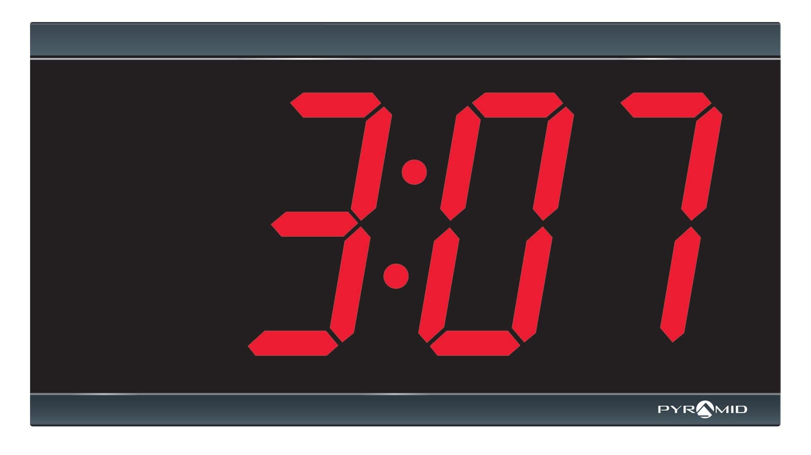 Pyramid 4" Character, 4-Digit Red LED RF Wireless Digital Clock, 110V (9D44BR)