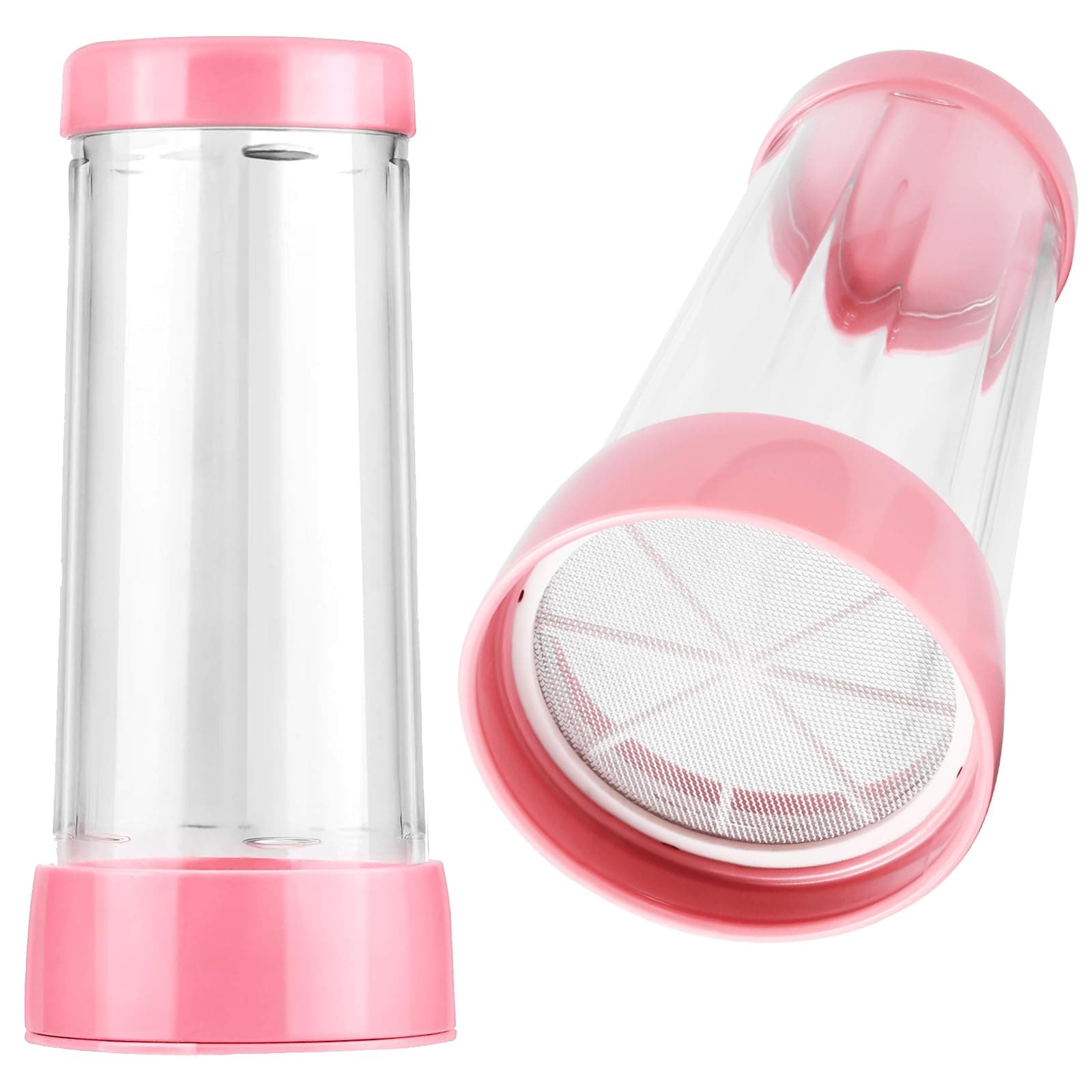 BlingbinFlour Sifter, Flour Sifter for Baking, Semi-Automatic Handheld Powder Sifters, 40 Mesh Fine Mesh Screen Powder Sifters, Large Capacity Clear Flour Mixing Cup for Cooking Baking Kitchen