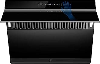 Tieasy Under Cabinet Range Hood 30 inch,Wall Mount Kitchen Hood 900 CFM with Heating Auto-cleaning Function, Gesture& Touch Control,Tempered Glass Surface Vent Hood 3 Speed Exhaust Fan,Baffle Filters