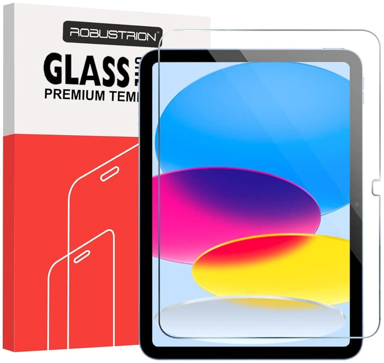Robustrion Anti-Scratch & Smudge Proof Tempered Glass Screen Protector Guard for iPad 10th Generation 10.9 inch