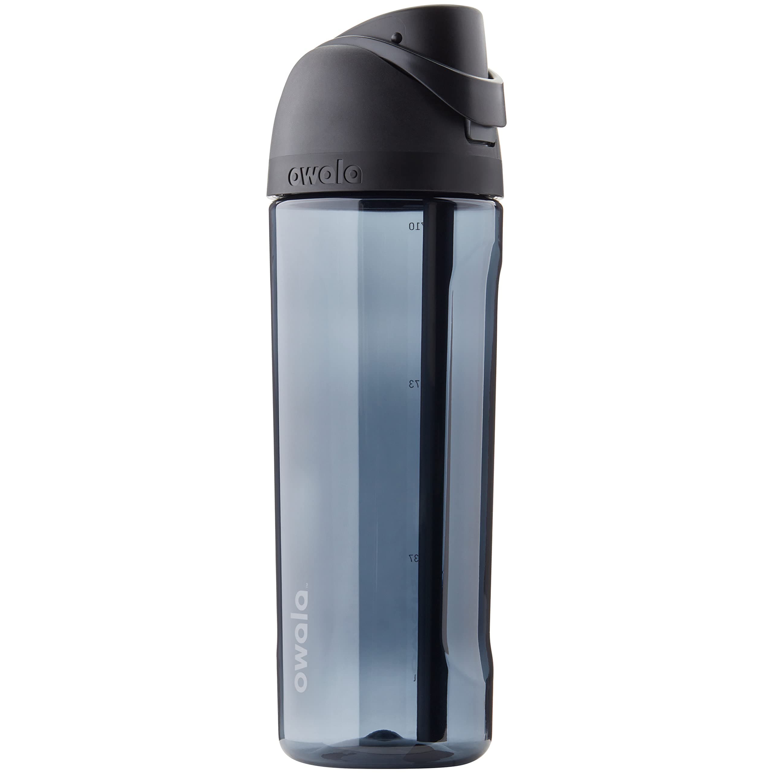 Owala FreeSip Tritan Water Bottle with Locking Push-Button Lid, 25-Ounce, Very, Very Dark