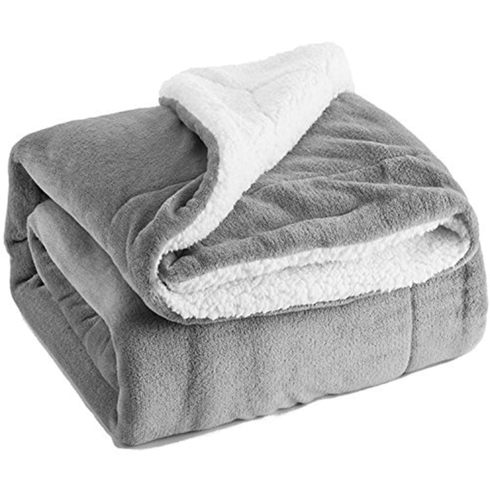 Sherpa Lamb Blanket, Bedding, Double-layer Thick Single Double Blanket, Autumn and Winter Blanket Quilt (gray,150 * 200cm)