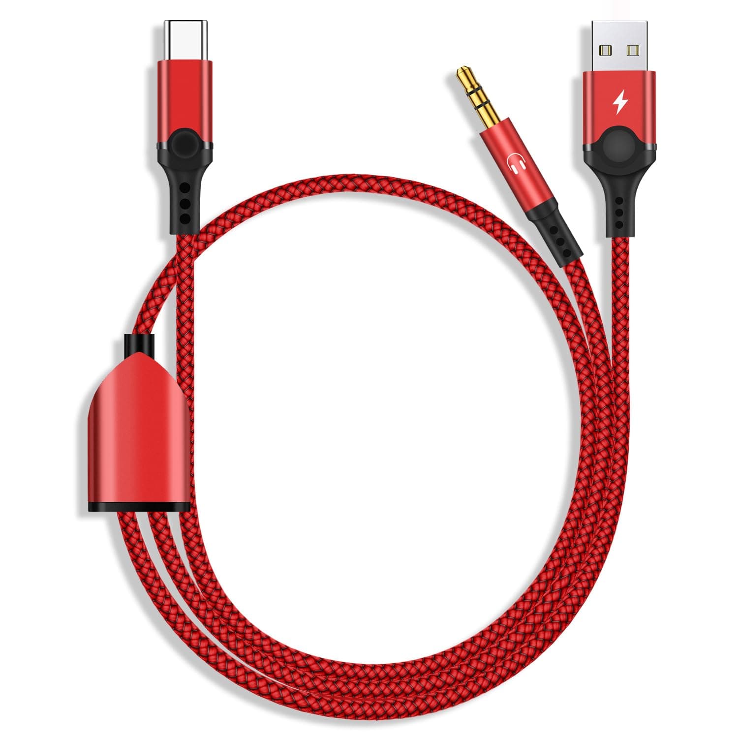 USB C to 3.5mm Aux Cable, 2 in 1 USB C to 3.5mm Car Stereo Aux Headphone Jack Cable with PD 18W Charging Compatible with iPhone 17/17Pro/16/16e/15 Pro Max, Galaxy S25/S24/S23/S22/S23FE, Pixel 9/8/7