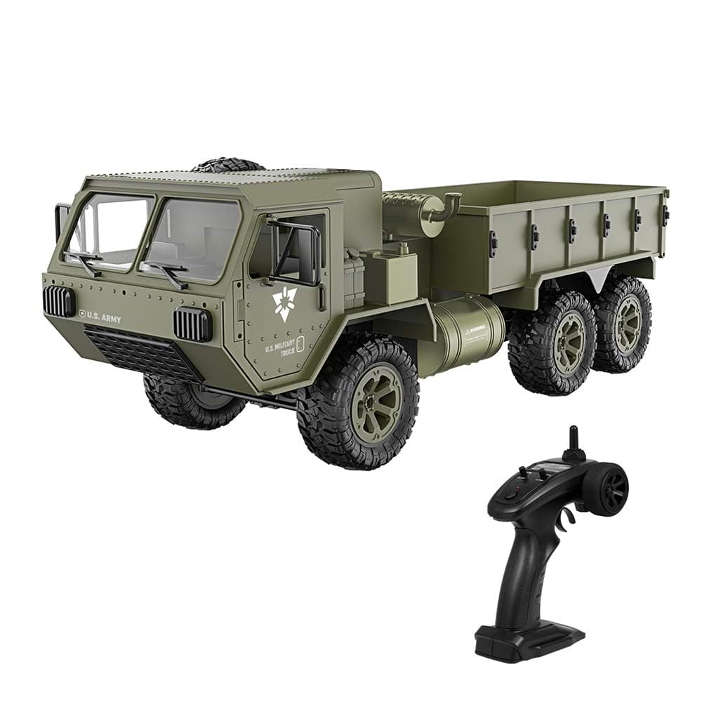 GoolRC RC Military Truck, 1:12 Scale 6WD Remote Control Car, 2.4GHz Army Cars All Terrain Off-Road Truck, Electric Toy Vehicle Gift for Adults