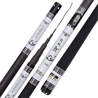 BGSFF Fishing Rod Extra Long High Carbon Fiber Telescopic Power Hand Pole Fishing Rod 3.6M-10M Freshwater Feeder Rod Stick Spare Tip (Color : White, Size : 9m)