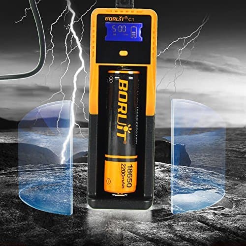 BORUIT 18650 Rechargeable USB Smart Battery Charger Automatic LCD Display for Li-ion Ni-MH Ni-Cd AA AAA C 26650 18650 18490 17335 16340 10440