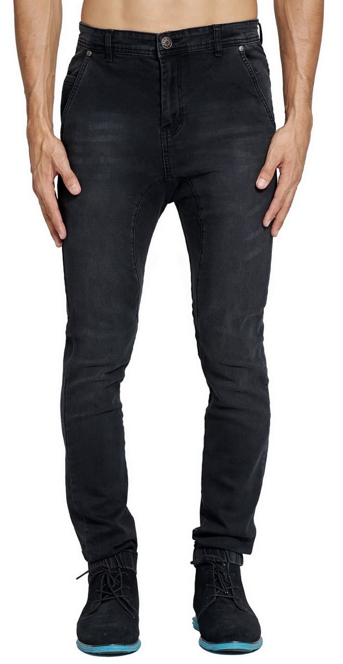 Mrpick Men's Drop Crotch Stretch Denim Jogger Jeans