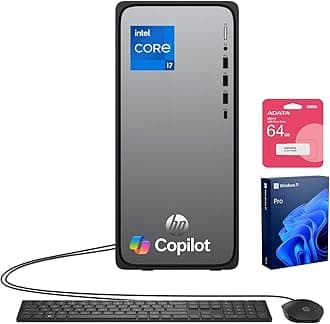 2026 Omnidesk (Envy Next Brand) M02 AI Copilot Business Tower Desktop, Core i7-14700, 16GB DDR5, 512GB SSD, Wired KB & Mouse, Wi-Fi 6, Bluetooth, W11P, Bundle with ADATA 64GB USB Flash Drive