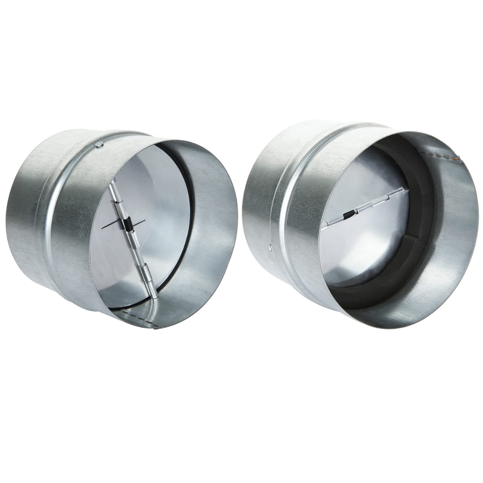 WENCHENG 4 Inch Backdraft Damper, 2PCS Inline Springs Loaded Backflow Preventer Backflow Shutter, One-Way Airflow Ducting Insert for 4”Ducting in Range Hoods and Bathrooms Fans