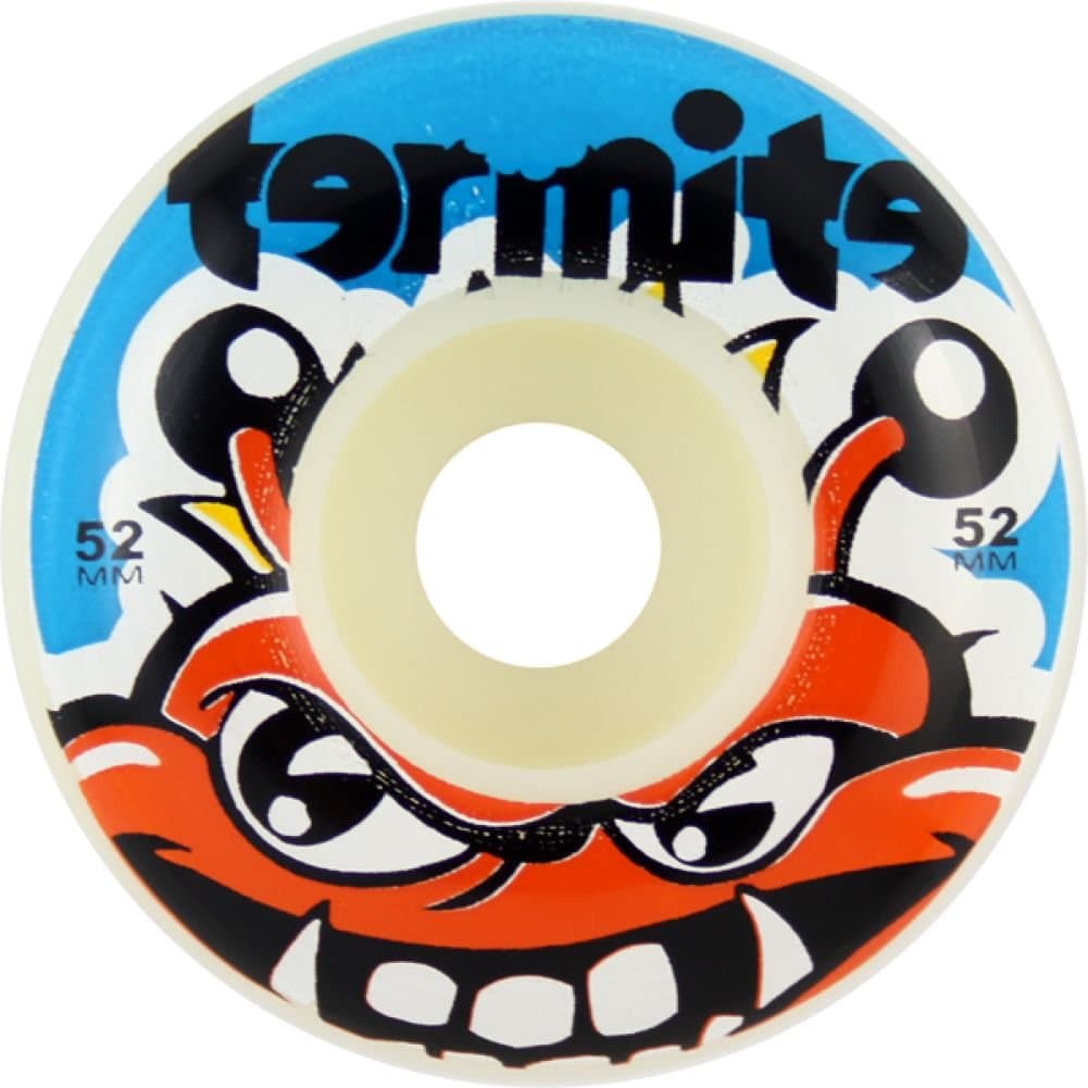 Termite Tommy 52mm White W Blue Skate Wheels