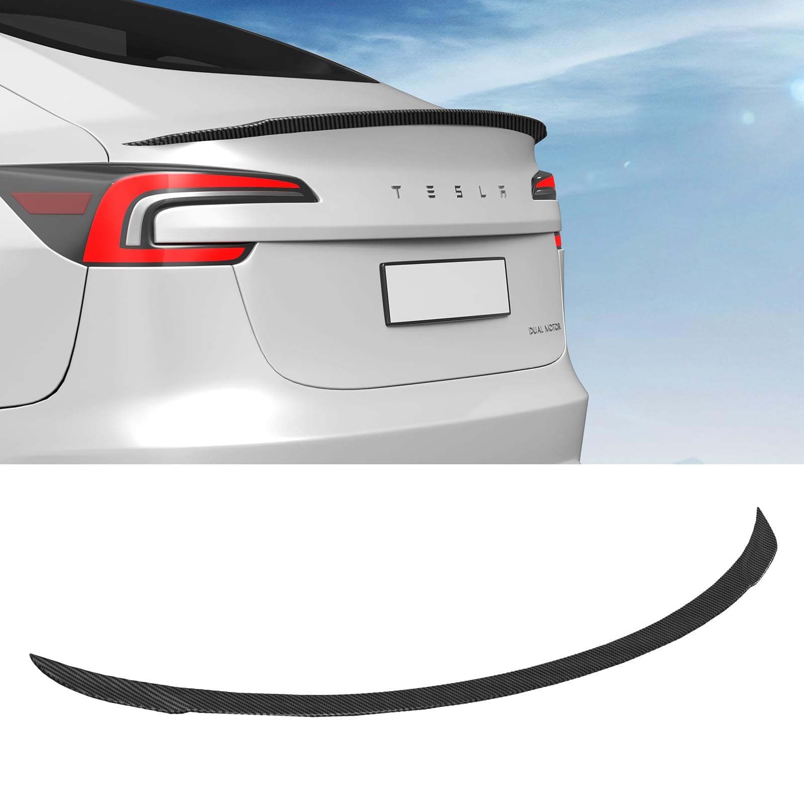 BASENOR Spoiler for 2026 2025 2024 Tesla Model 3 Performance Rear Spoiler Wing ABS Material OEM Rear Trunk Lip [Proprietary Design] Model 3 Performance Accessories Matte Carbon Fiber