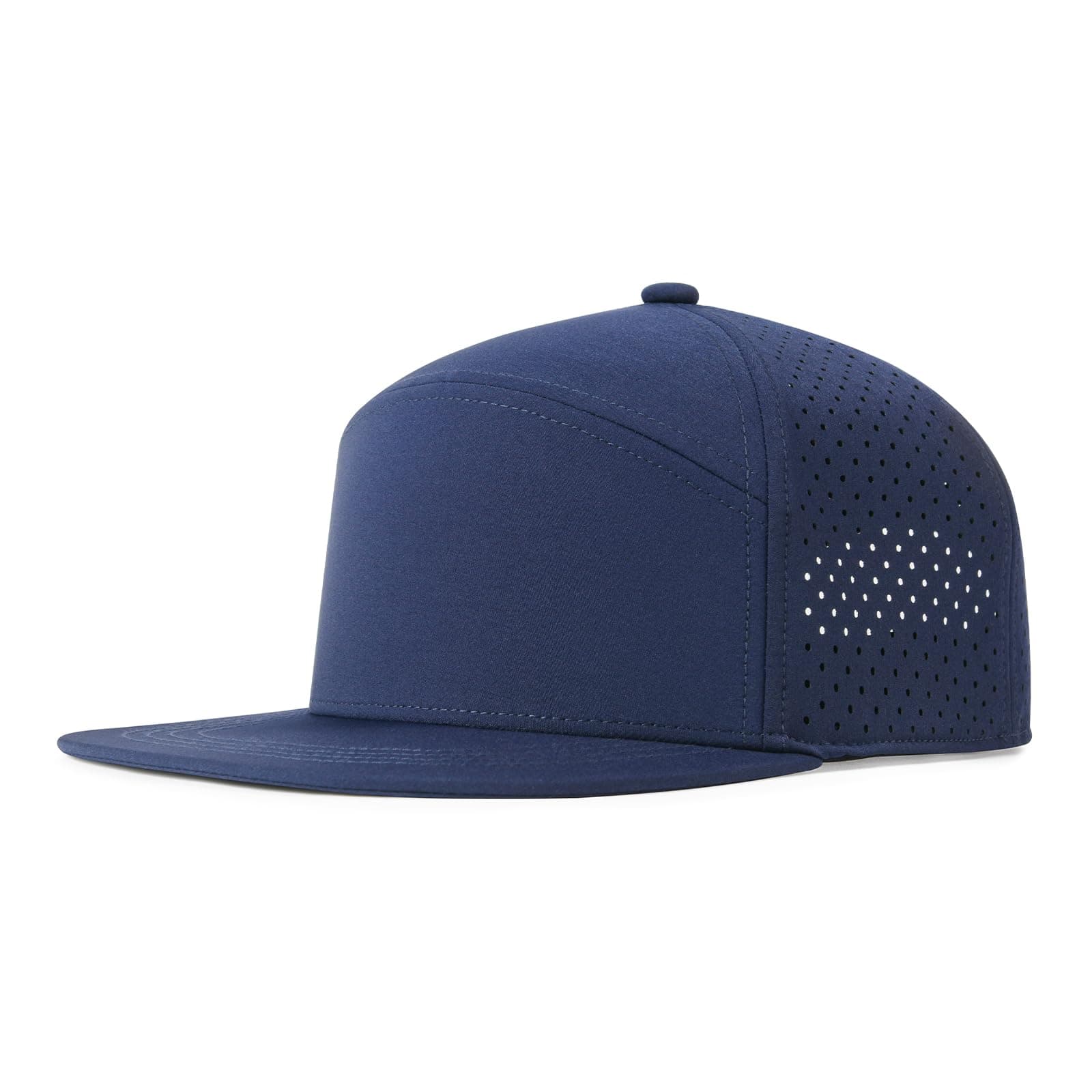 Men Flat Brim Adjustable Performance Hat Snapback Laser Perforated Baseball Cap