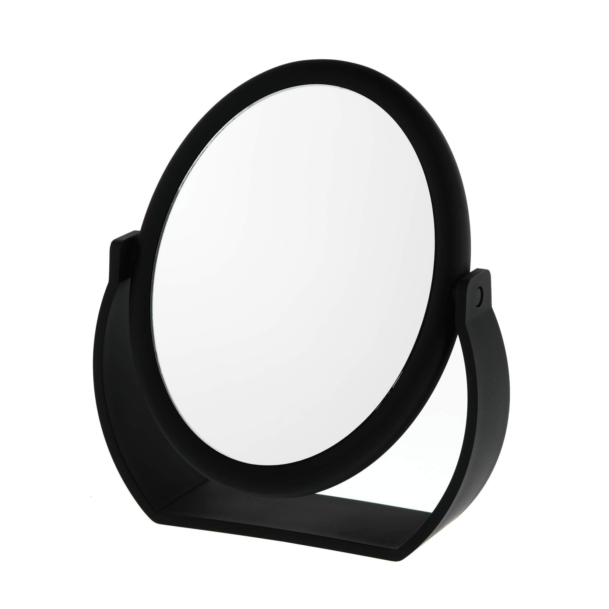 Danielle Creations Double-Sided Makeup Mirror, 1X / 7X Magnifying Freestanding Tabletop Mirror – 19cm Oval, Black…