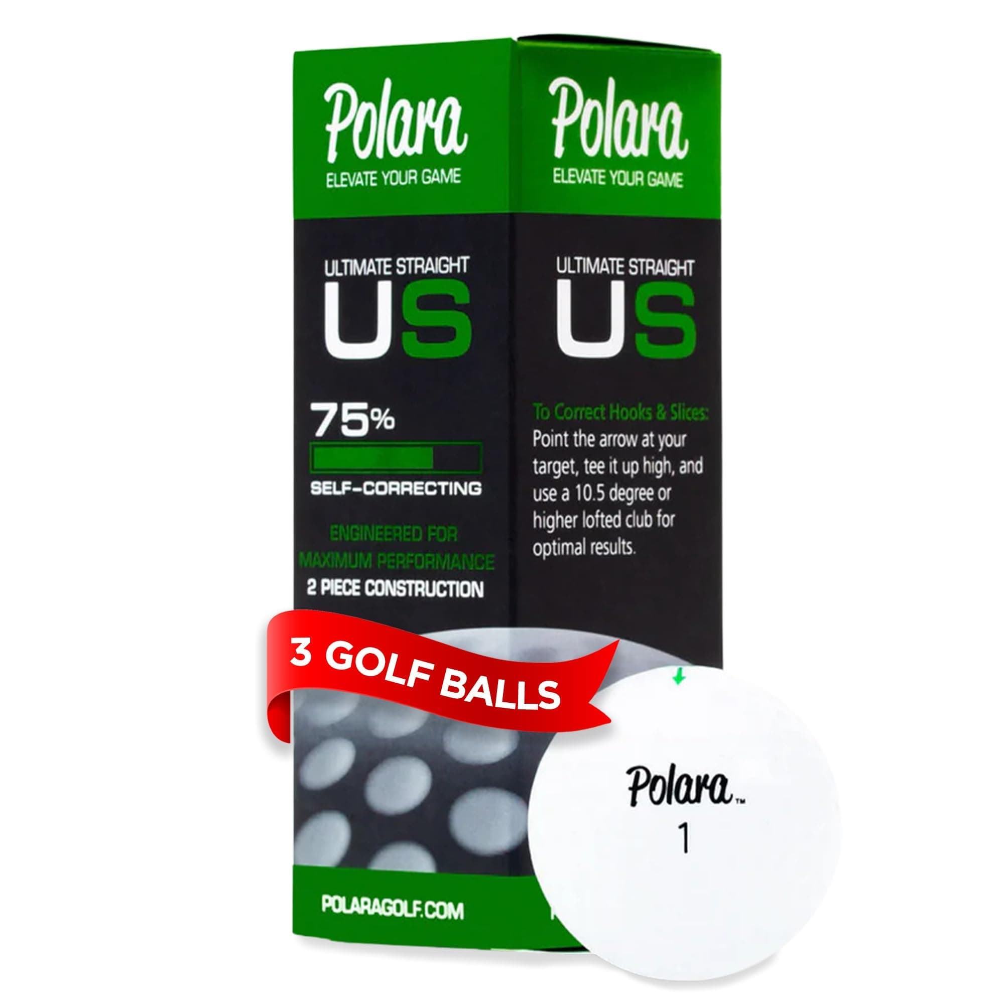 - Polara Self-Correcting Golf Balls – High-Performance Golf Balls with Soft Feel, Anti-Slice & Hook Correction, Exceeds USGA Limits, Dimple Design for Maximum Distance, Golf Accessories for Men & Women