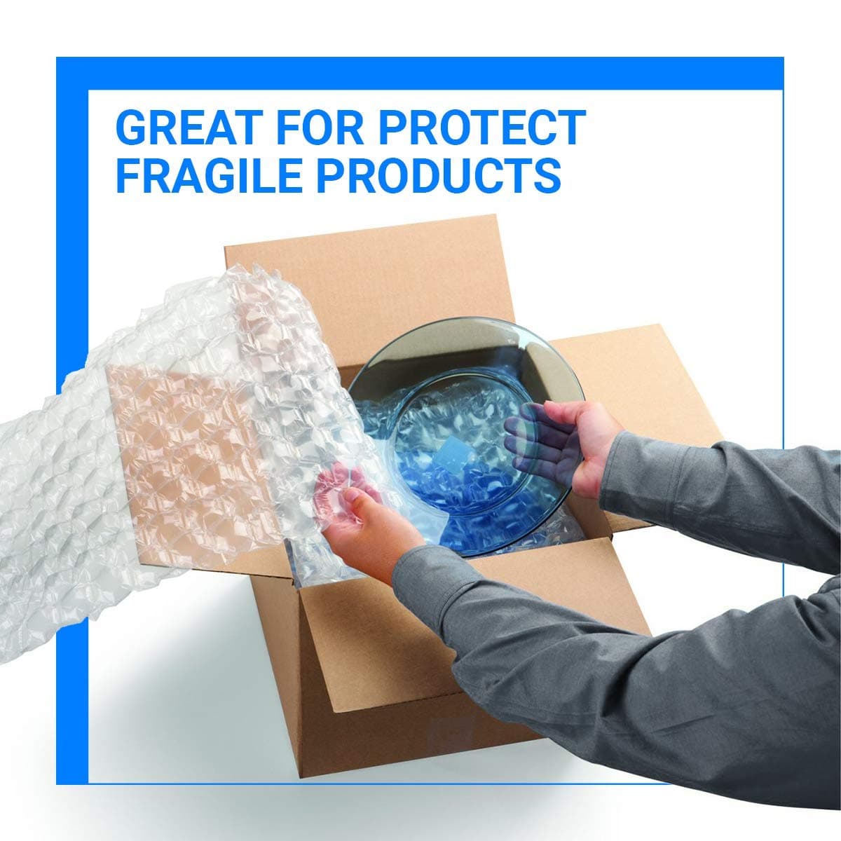 Bubble Cushioning Wrap Rolls, 3/16" x 12" x 72' ft Total [2 Rolls of 36 Feet] Perforated Every 12", 20 Fragile Stickers for Packaging, Shipping, Mailing