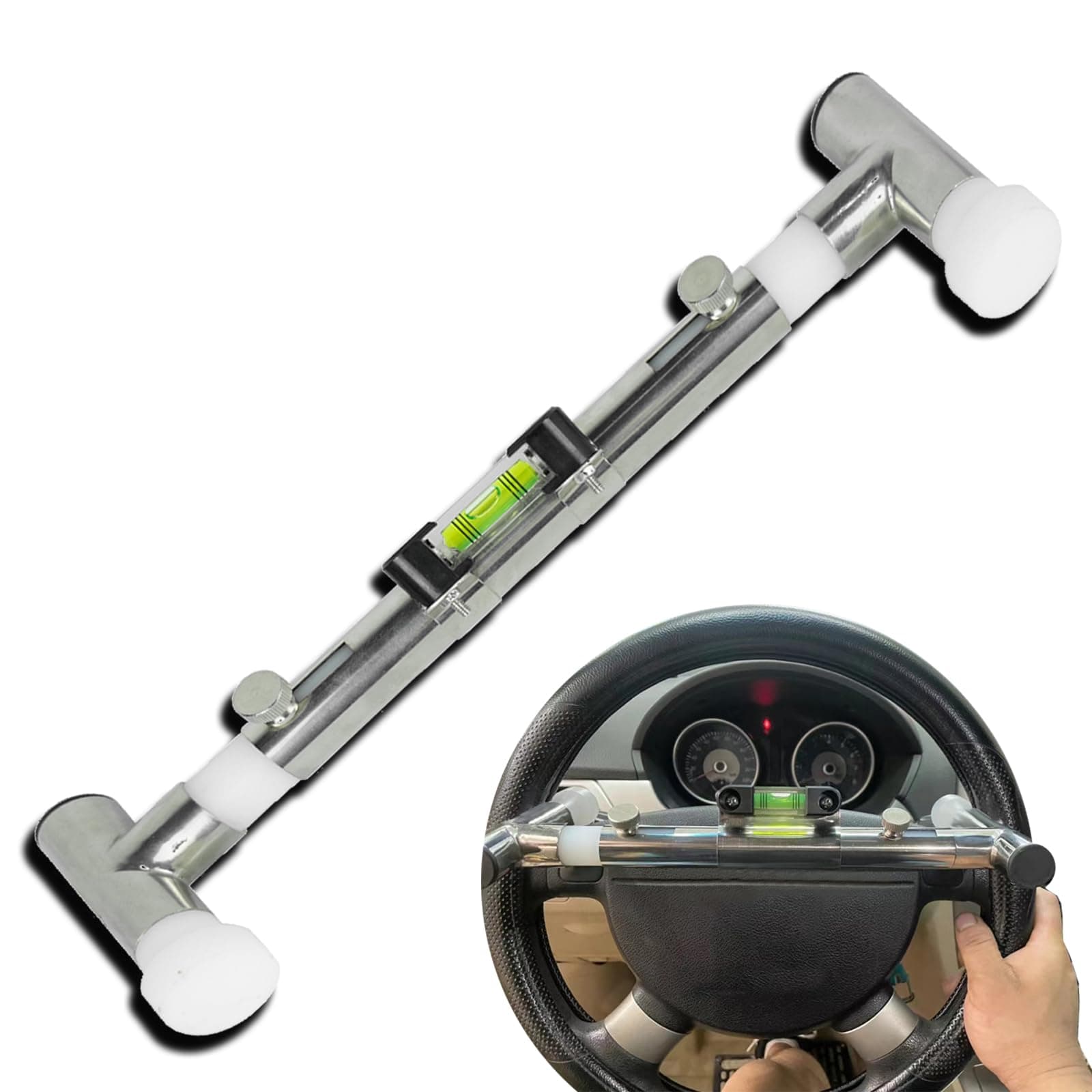 Steering Wheel Level Alignment Tool for Internal Diameter 270mm - 350mm Steering Wheel Holder Spring-Loaded Auxiliary Wheel Aligmment