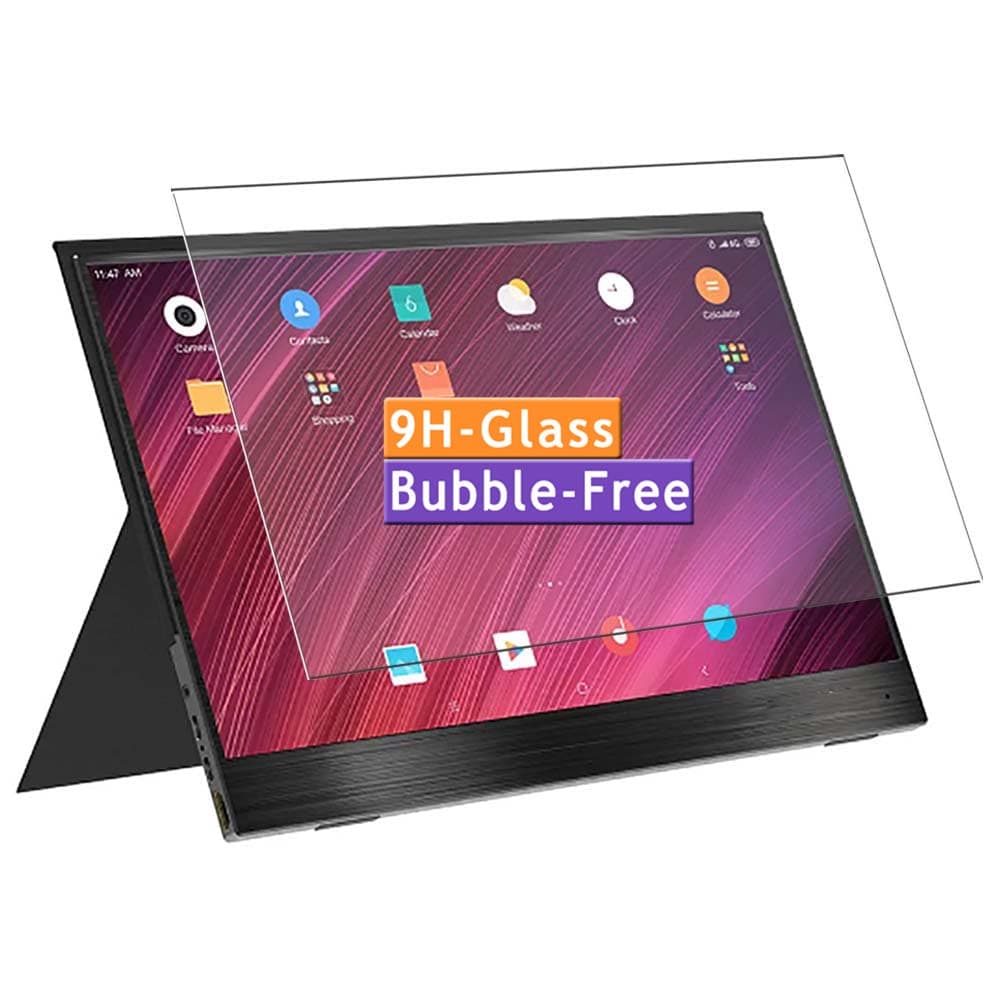 Tempered Glass Screen Protector, compatible with BlitzWolf BW-PCM3 15.6 Inch Display Monitor Visible Area, 9H Film Protector [Not Full Coverage]