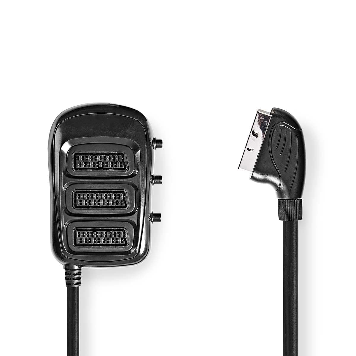 NEDIS SCART Switch Box, 3-In 1-Out Manual Selector, Create Multiple SCART Inputs from One SCART Input - 0.5m Cable