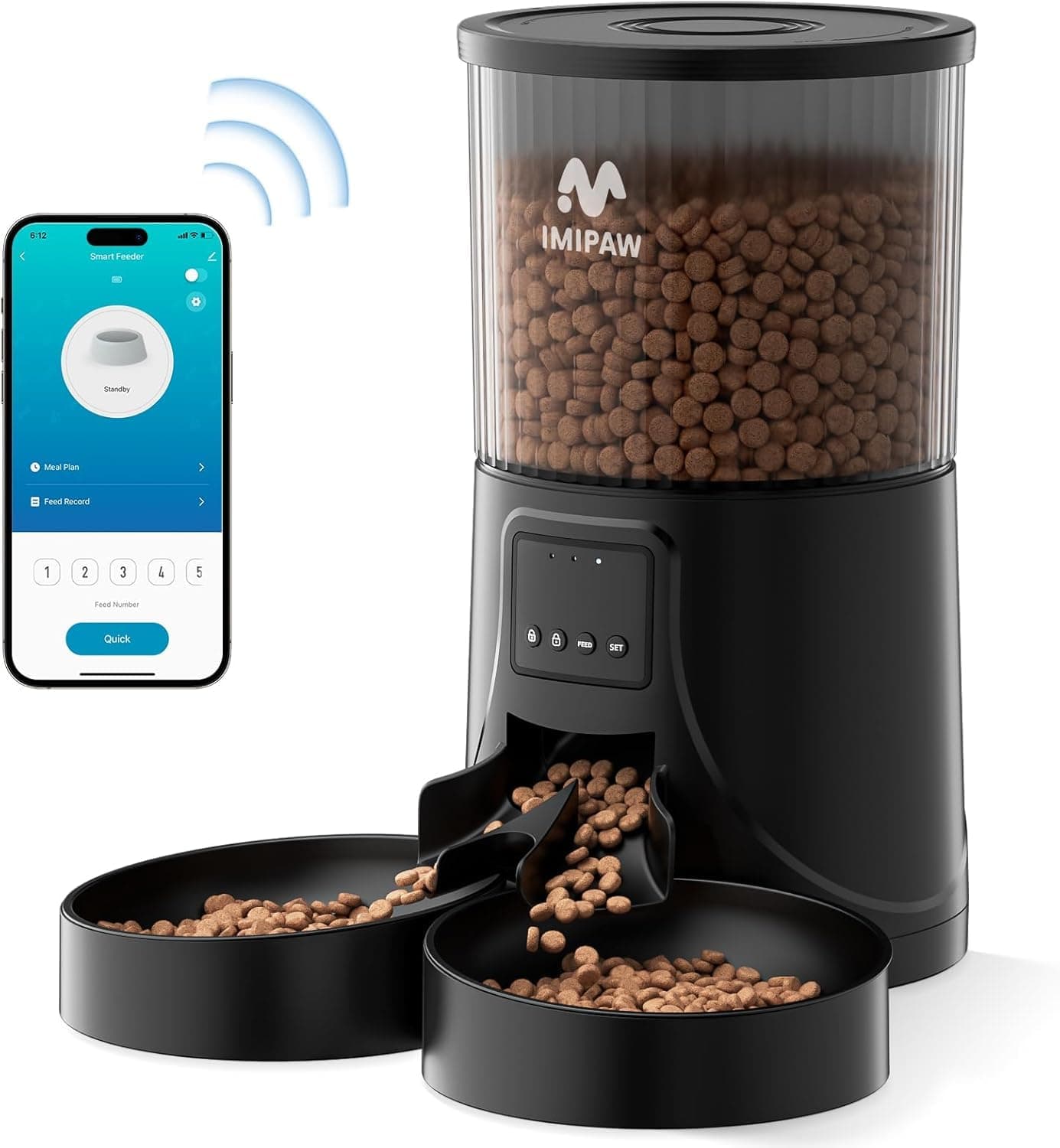 Automatic Cat Feeder - 2 Cats, App Control, 5G WIFI Auto Pet Feeders for Remote Feeding, Programmable 1-10 Meals, 4L Smart Timed Dog Food Dispenser, Fresh Lock Technology, Detachable Clean
