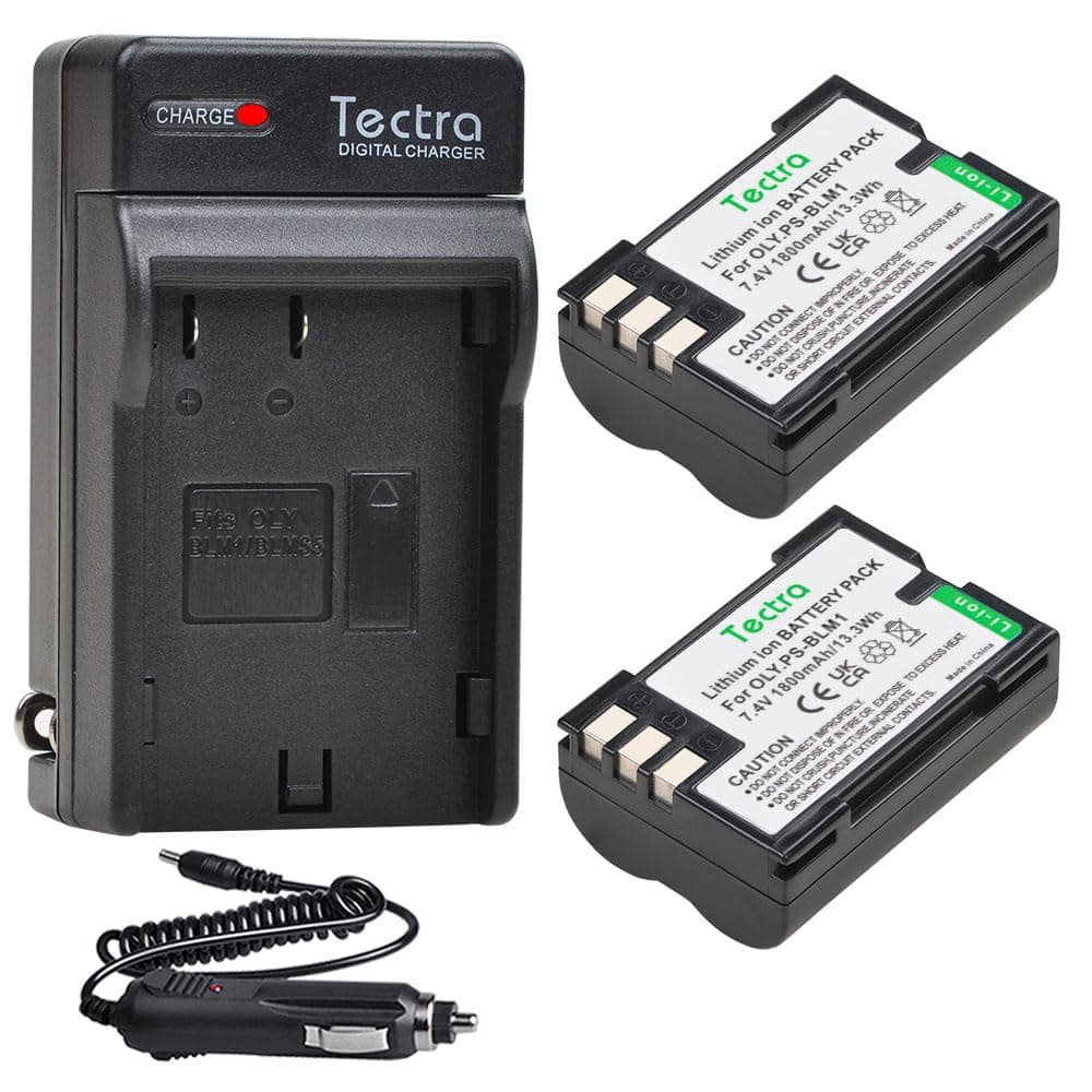 2pcs BLM-1 PS-BLM1 Battery and Charger Kit for Olympus E-500, E-510, E-520, E-300, E-330, C-5060, C-7070, C-8080, E-1, E-3, E-30 Cameras