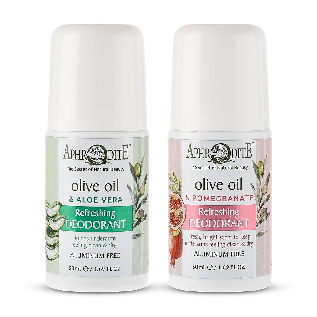 – Roll-On Deodorant Bundle - Aluminum Free Deodorant Set. Includes Fresh Aloe & Pomegranate - Naturally Scented Deodorants. Natural Odor Protection Formula Infused with Organic Olive Oil