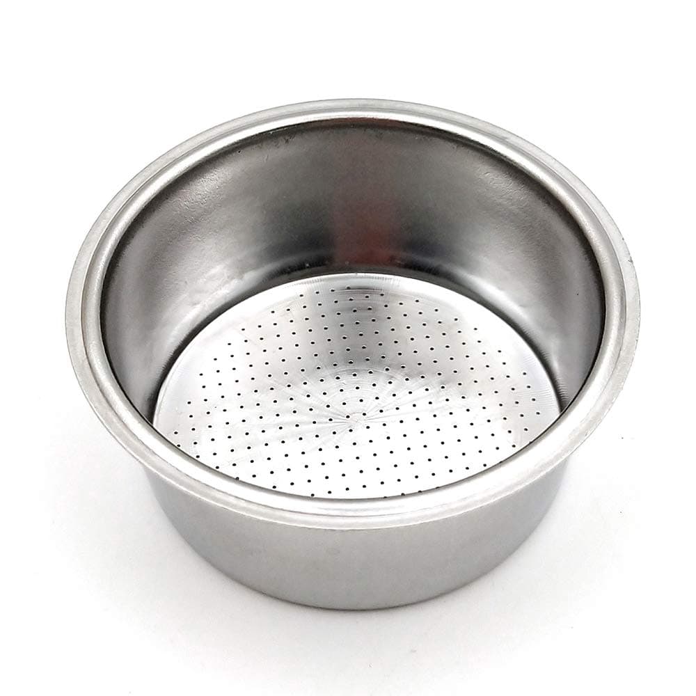 Stainless Steel Coffee Filter, Double Cup Coffee Reusable Filter Basket Single Wall Non-pressurized Porous for Portafilter (51mm)