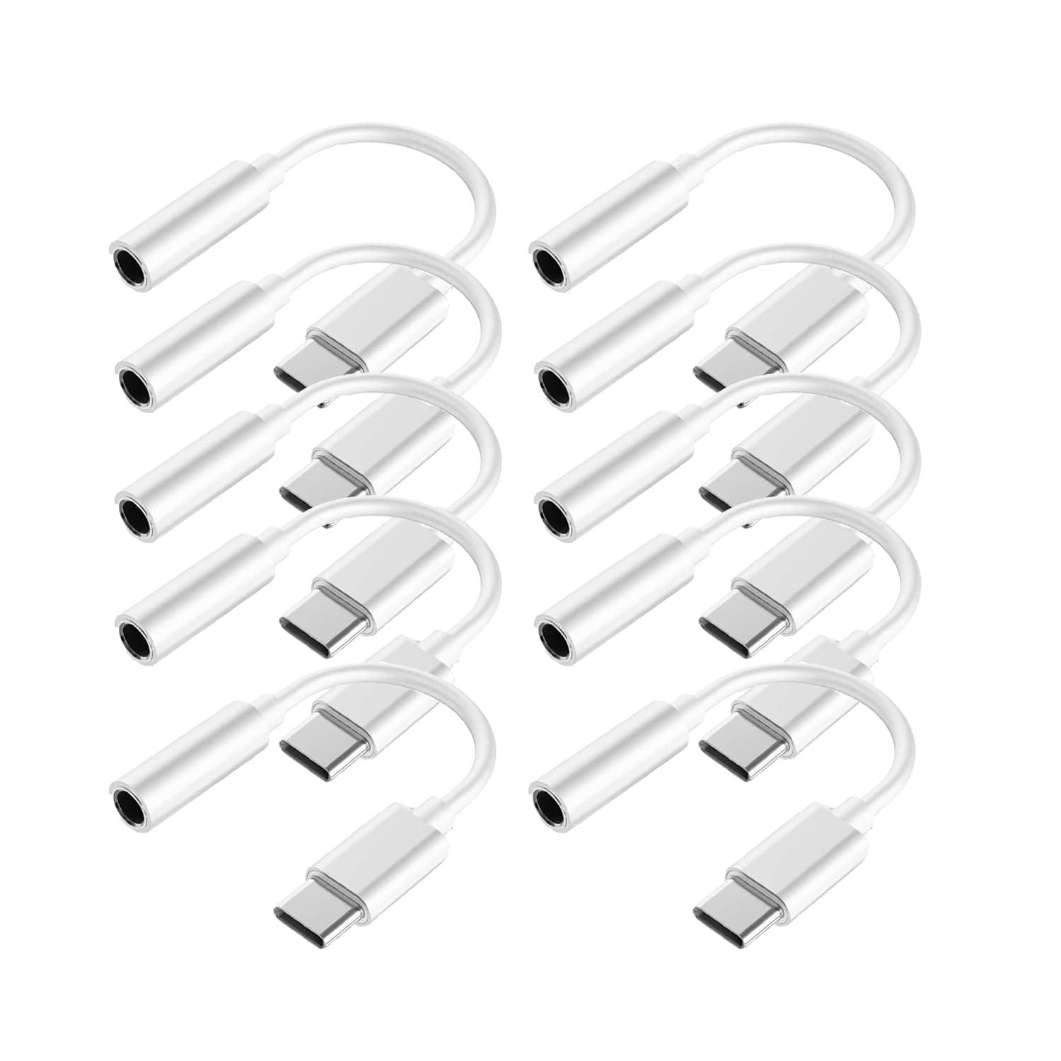 USB C to 3.5mm Headphone Jack Adapter for iPhone17/ iPhone 16/16 Pro/15/15 Pro/Pro Max/Plus, Type C Aux Audio Dongle Cable Cord Compatible with iPad, Samsung Galaxy S23/S23/S22/S21, MacBook（10 Pack）