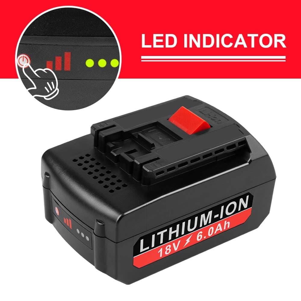 [2Pack] 18V 6.0 Ah! HIGH-Output Battery for Bosch 18V Battery Lithium BAT609 BAT609G BAT610G BAT611 BAT612 BAT618 BAT618G BAT619 BAT619G BAT622 BAT620