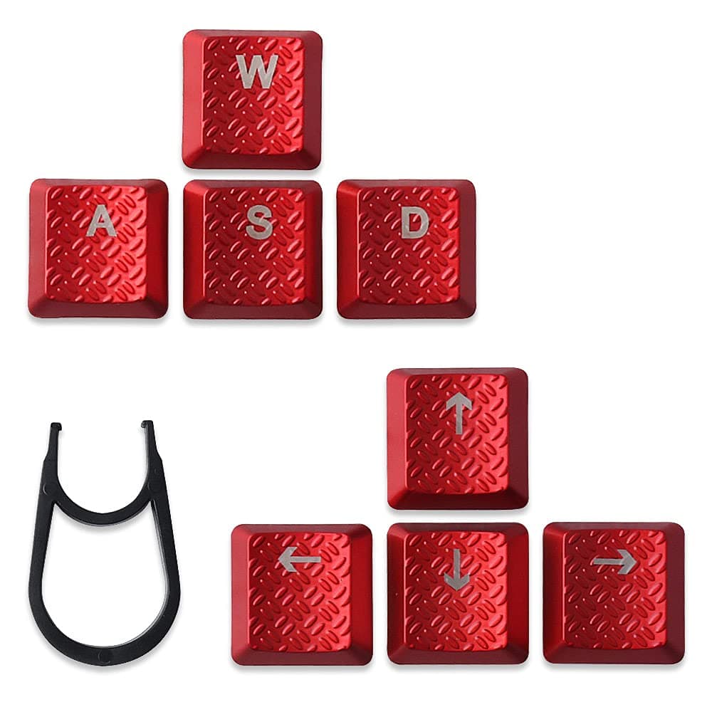 HUYUN Texture Tactility Backlit Keycaps Replacement for GL Tactile Switch Logit G813/G815/G913/G915 TKL RGB Mechanical Gaming Keyboard (WASD+Arrow Keys Red)