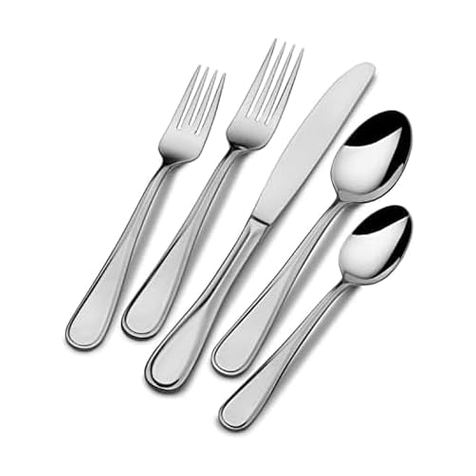 Bravo 65-Piece Flatware Set for 12, 18/10 Stainless Steel Silverware with Full Service, Includes Forks, Knives, Spoons, and Serving Utensils