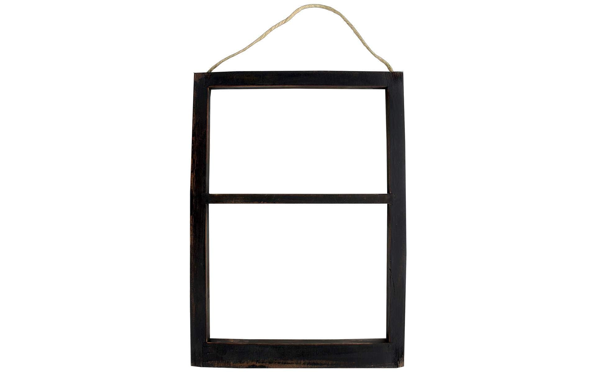 Wall Art Window Frame Jute Hang 14" Black
