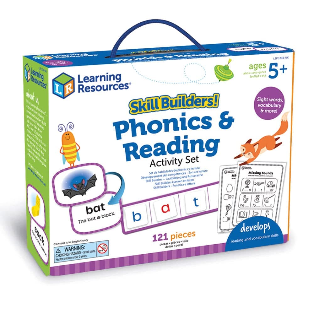 Skill Builders! Phonics & Reading Activity Set, Activities Build Reading & Vocabulary Skills, Letters, Phonics, Sight Words, Reading for 5 Year Olds, 121 Pieces