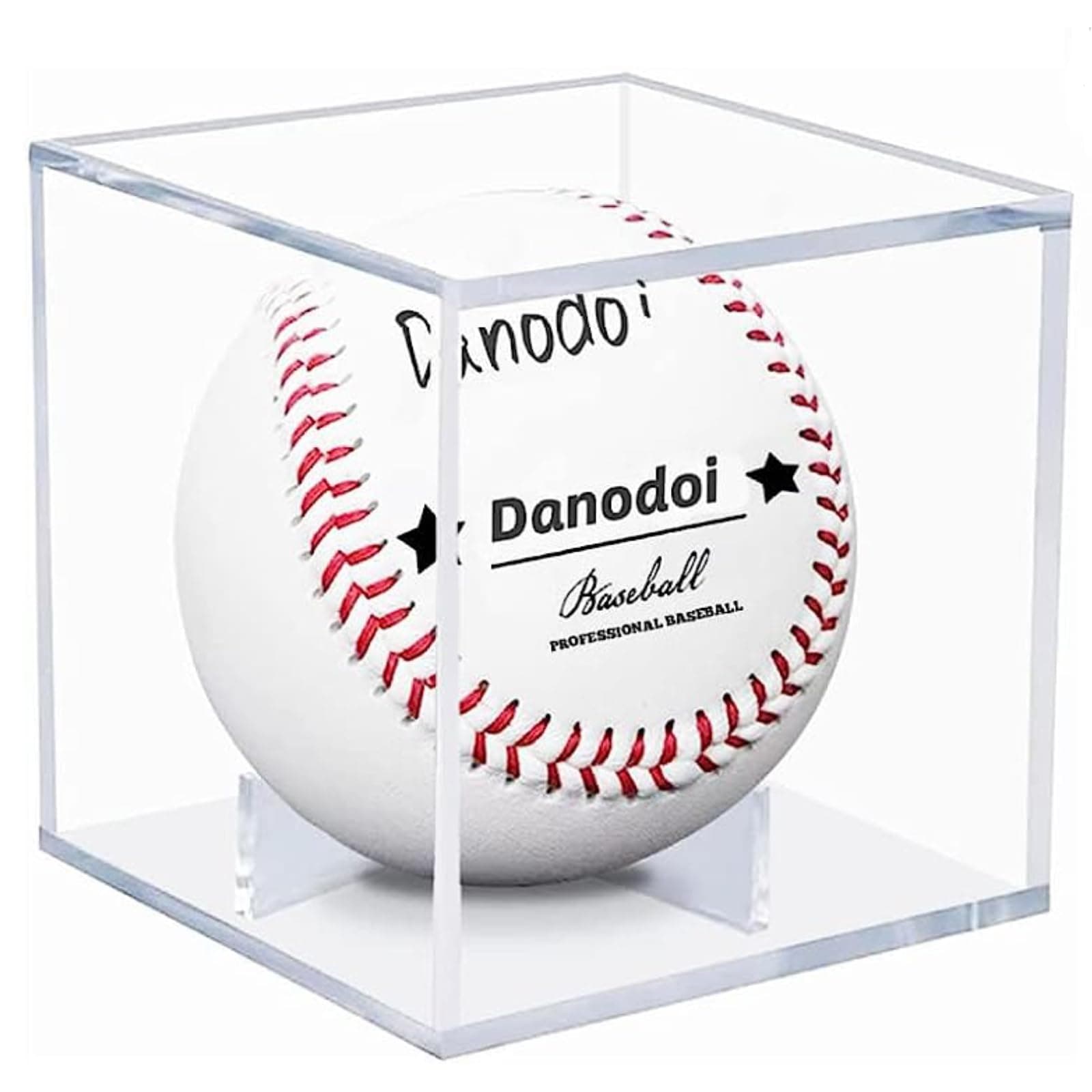 Danodoi Baseball Display Case UV Protected Acrylic Clear Baseball Holder Square Cube Ball Protector Memorabilia Autograph Display Box for Official Size Baseball