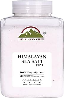 Himalayan Chef Sea Salt Fine Grain Himalayan Salt, 5 lbs Bulk Bag - 100% Natural, Unrefined, Kosher, Rich in 84 Organic Minerals for Cooking, Seasoning