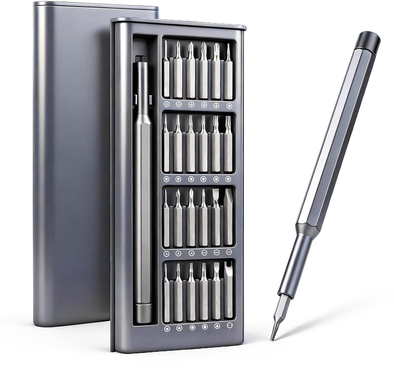 Anspect Precision Screwdriver Set, 25 in 1 Mini Screwdriver, Magnetic Driver Bits Set, Set, S2 Alloy Steel Pocket Manual Screwdriver Tool Set, Repair Tool Kit