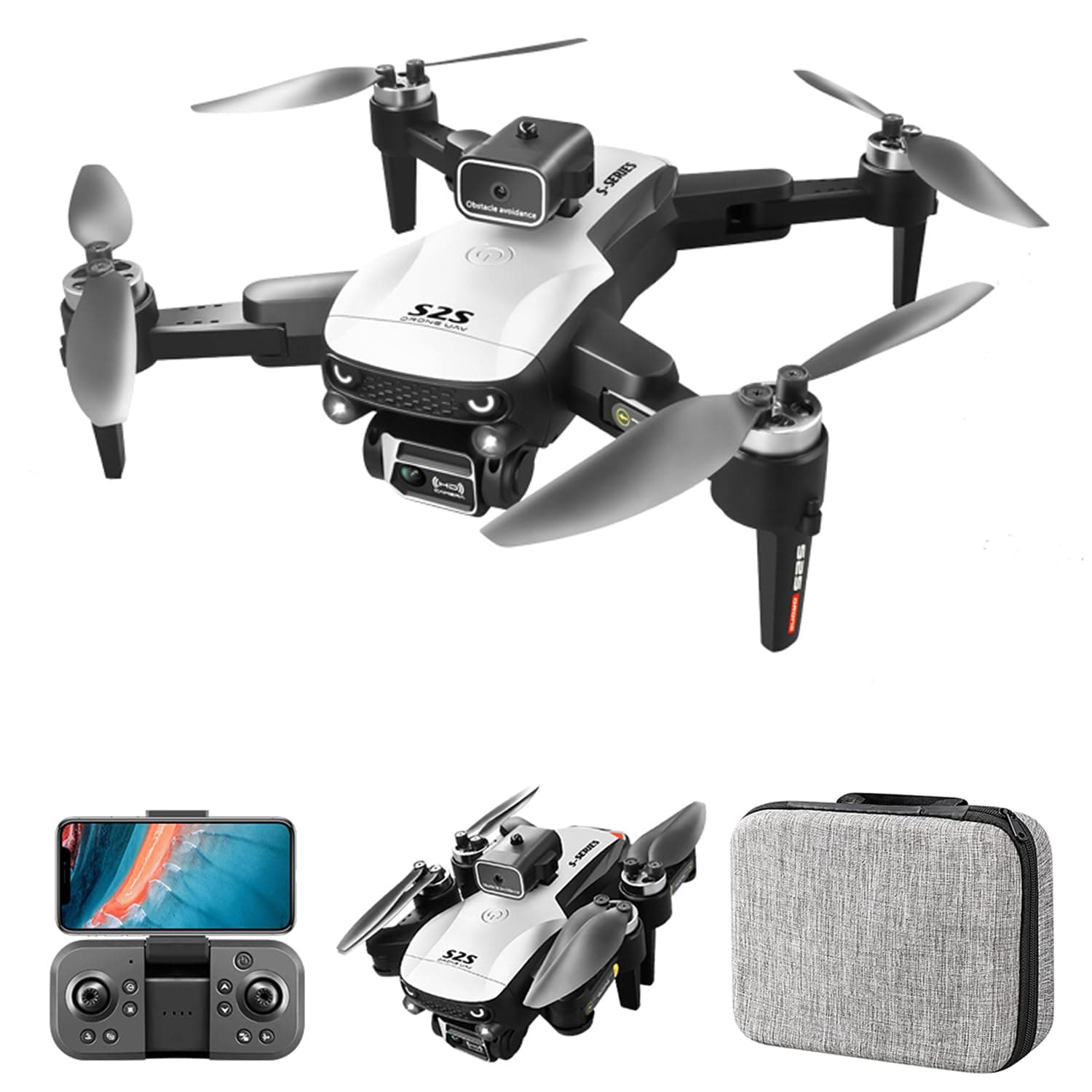 GoolRC S2S Drone with Camera for Adults, 6K Dual Camera Foldable WiFi FPV Drone, RC Quadcopter with Brushless Motor, 3D Flips, Obstacle Avoidance, Optical Flow, Headless Mode, Altitude Hold