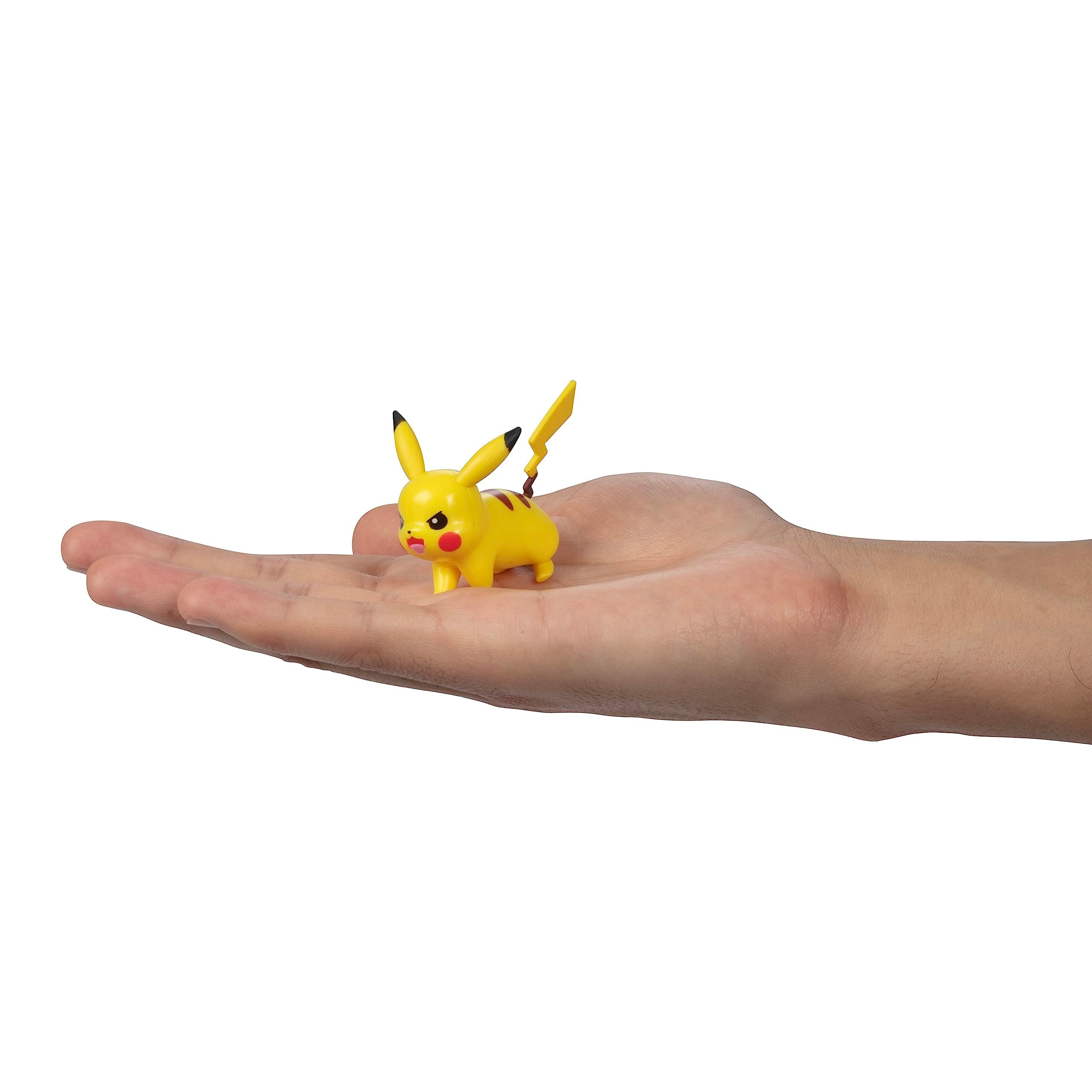 Pokémon Battle Ready Figure Set - 4.5" Ash & Pikachu, 2" Charmander, Rowlet, Piplup, Zorua - Officially Licensed Easter Basket Stuffer for Kids