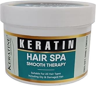 Premium Keratin Hair Spa Smooth Therapy | 100% Soft, Shine & Hair Repair | Infused With Brazilian Nut And Keratin | Treatment Protein Spa - Conditioning For Dry Damage-1 Count
