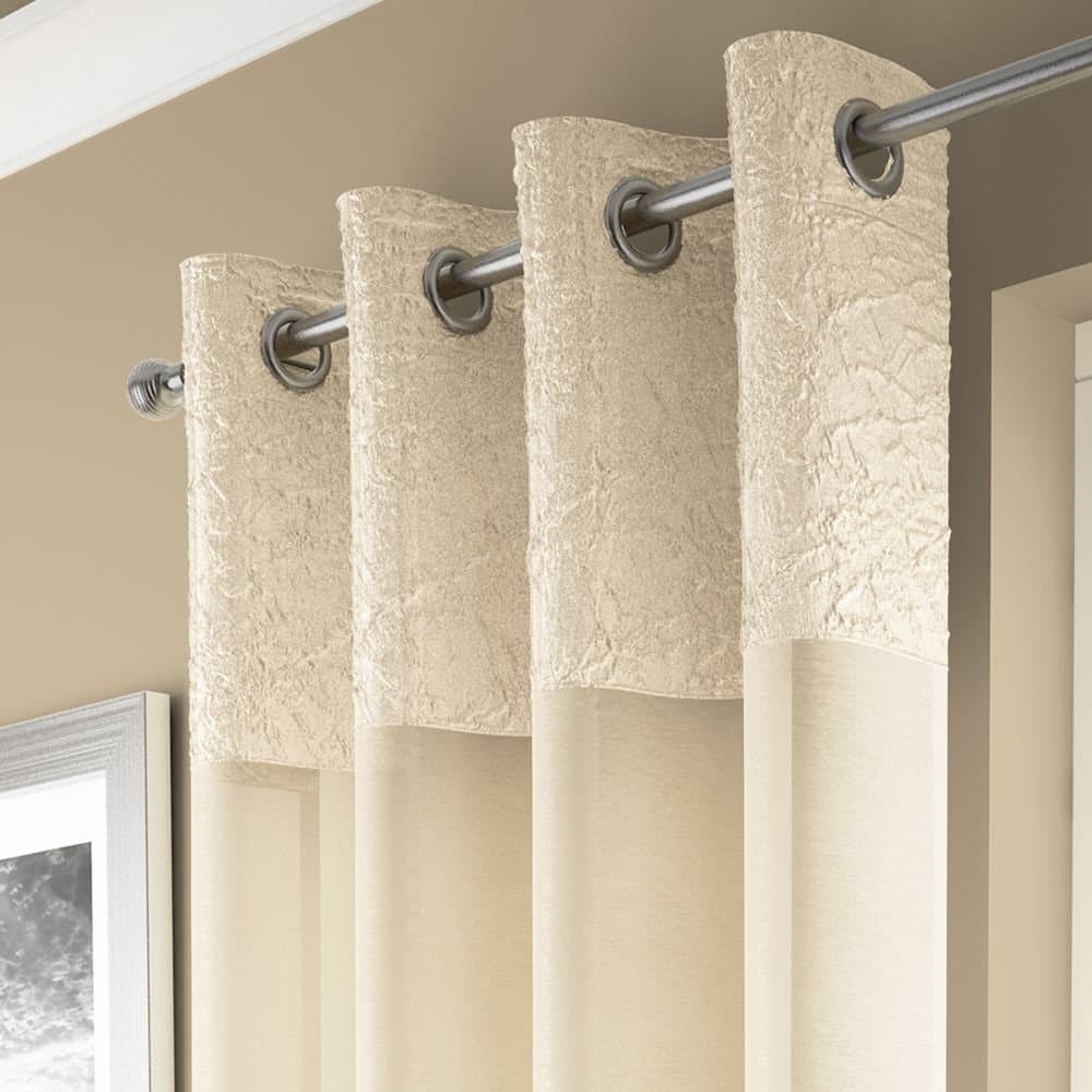 Madeira Eyelet Voile Panel - Champagne - 54"/137cm