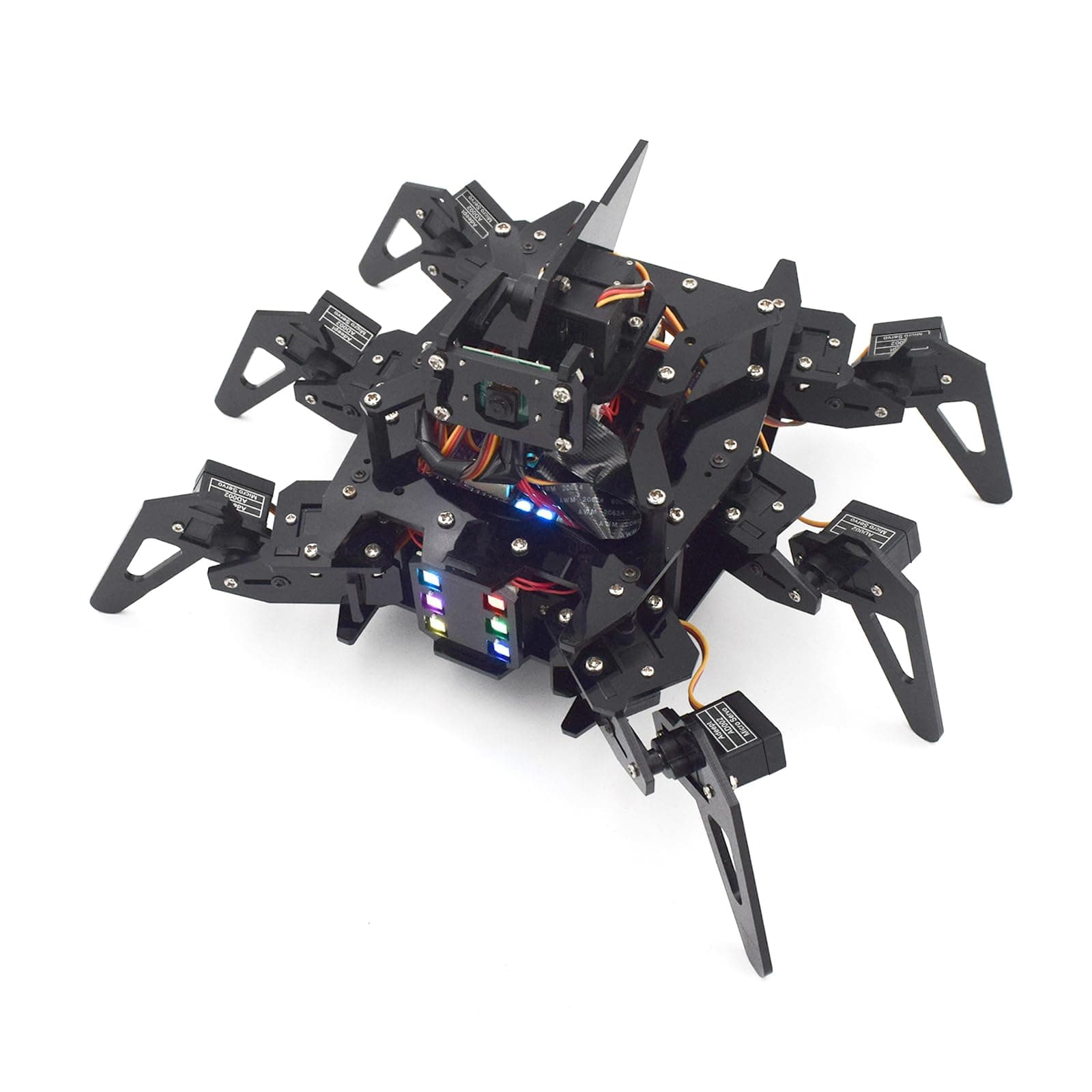 Adeept RaspClaws Hexapod Spider Robot Kit for Raspberry Pi 3 Model B+/B/2B, STEAM Crawling Robot, OpenCV Target Tracking, Video Transmission, Raspberry Pi Robot with PDF Manual