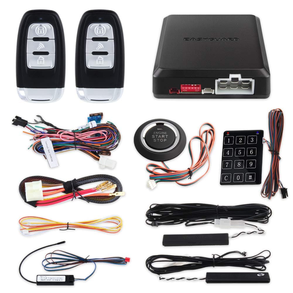 EasyguardEC002 RFID PKE Car Alarm System Passive Keyless Entry remote Engine Start Push Button Start Touch Password Keypad