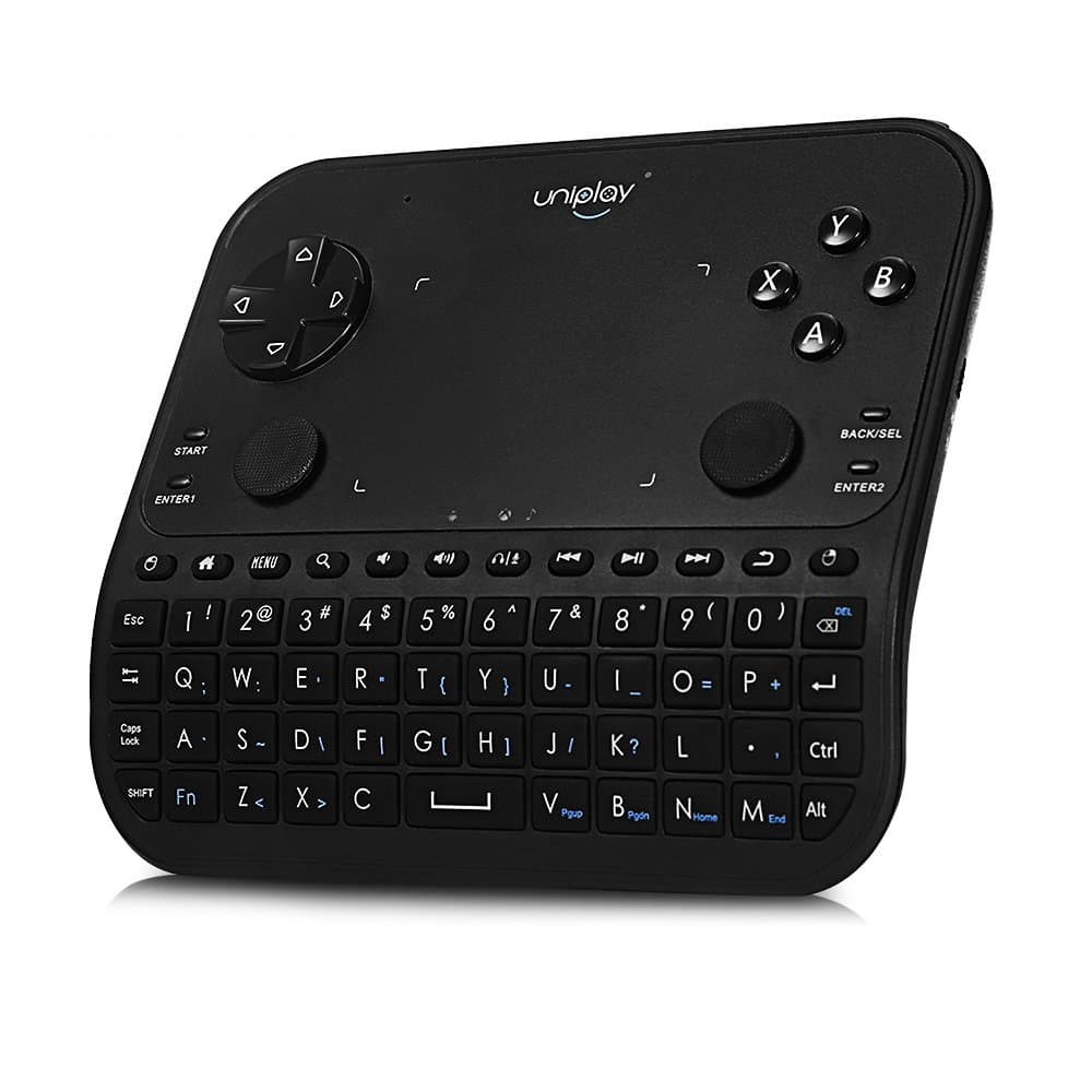 [New 2018]Uniplay Wireless mini keyboard Six-in-On Game Controller with Touchpad and Mouse Wireless Microphone Headphone Remote control Keyboard Compatible with Laptop,Smart TV ,Projector,Desktop