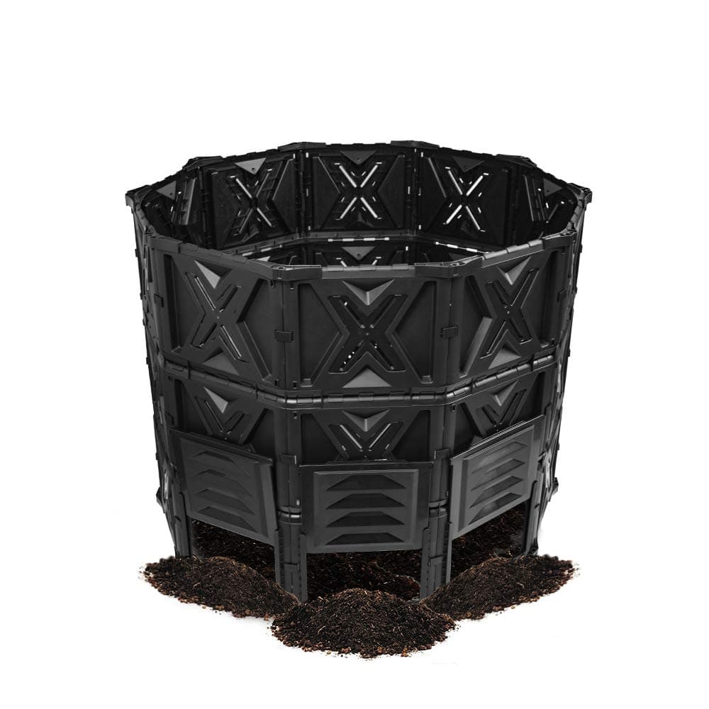 Large Compost Bin - 143 Gallon (540 L) Garden Composter with Better Aeration System, Easy Assembling/BPA Free/Sturdy/Outdoor Compost Tumbler