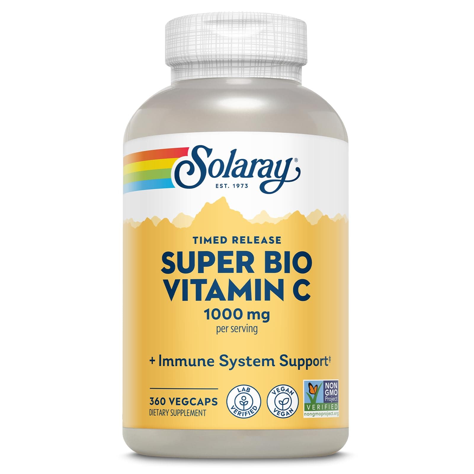 Super Bio Buffered Vitamin C 1000mg – Two-Stage Timed Release with Bioflavonoids – Immune Support – High Absorption, Vegan, 60 Day Guarantee, 180 Servings, 360 VegCaps