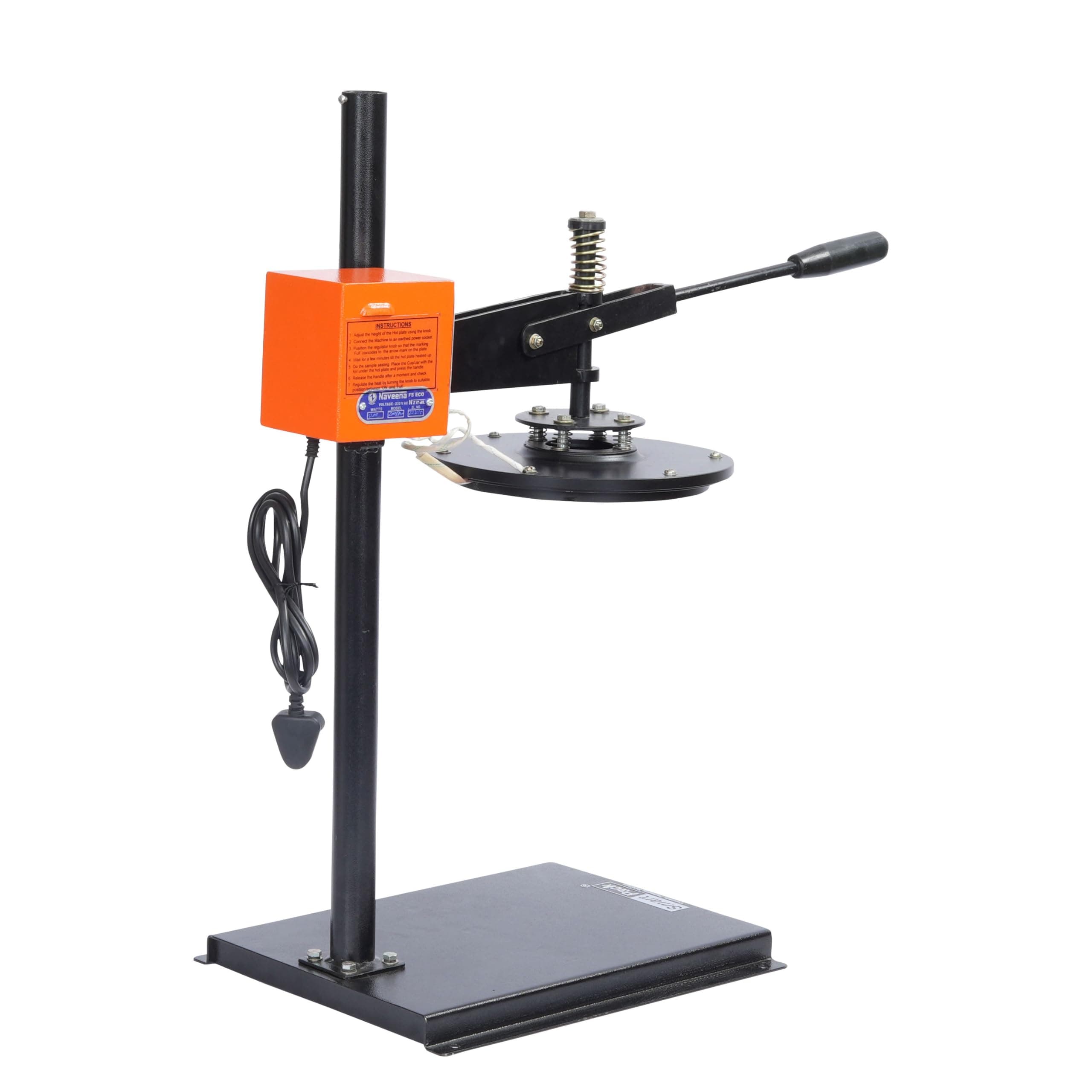 SMART PACK Manual Foil Sealer Machine for Plastic Jar Sealing | Heavy Duty Airtight Heat Sealer | Plastic Jar (Bottle) Packer | Handheld Food Containers Seal | Pack of 1 Size - 8 INCH | Colour - Black