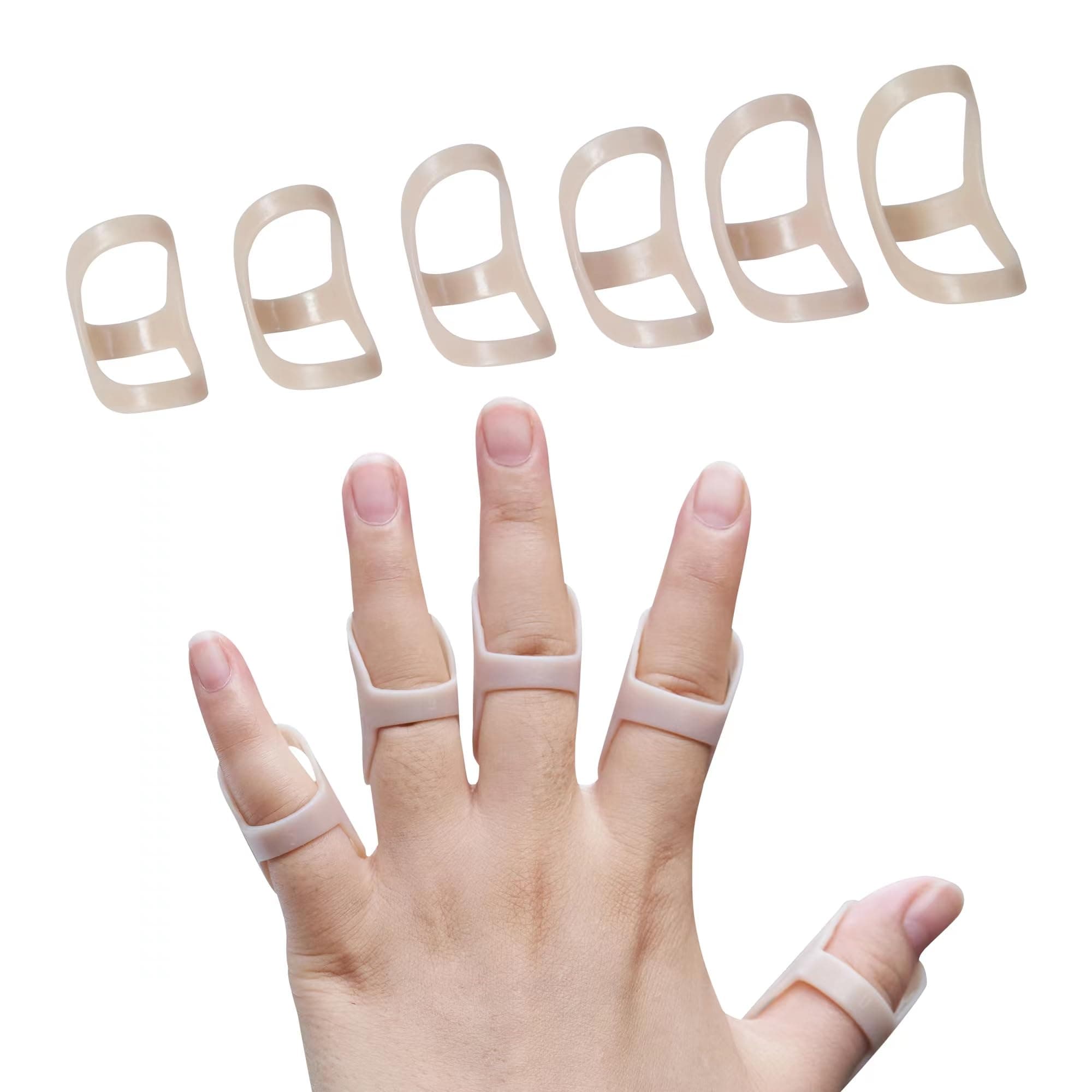 6 Pack Oval Finger Splints Waterproof Finger Splint for Arthritis, Trigger Finger,Mallet Fingers - Trigger Finger splints For Thumb, Index, Middle, Pinky or Ring Finger (3,4,5,6,7,8)