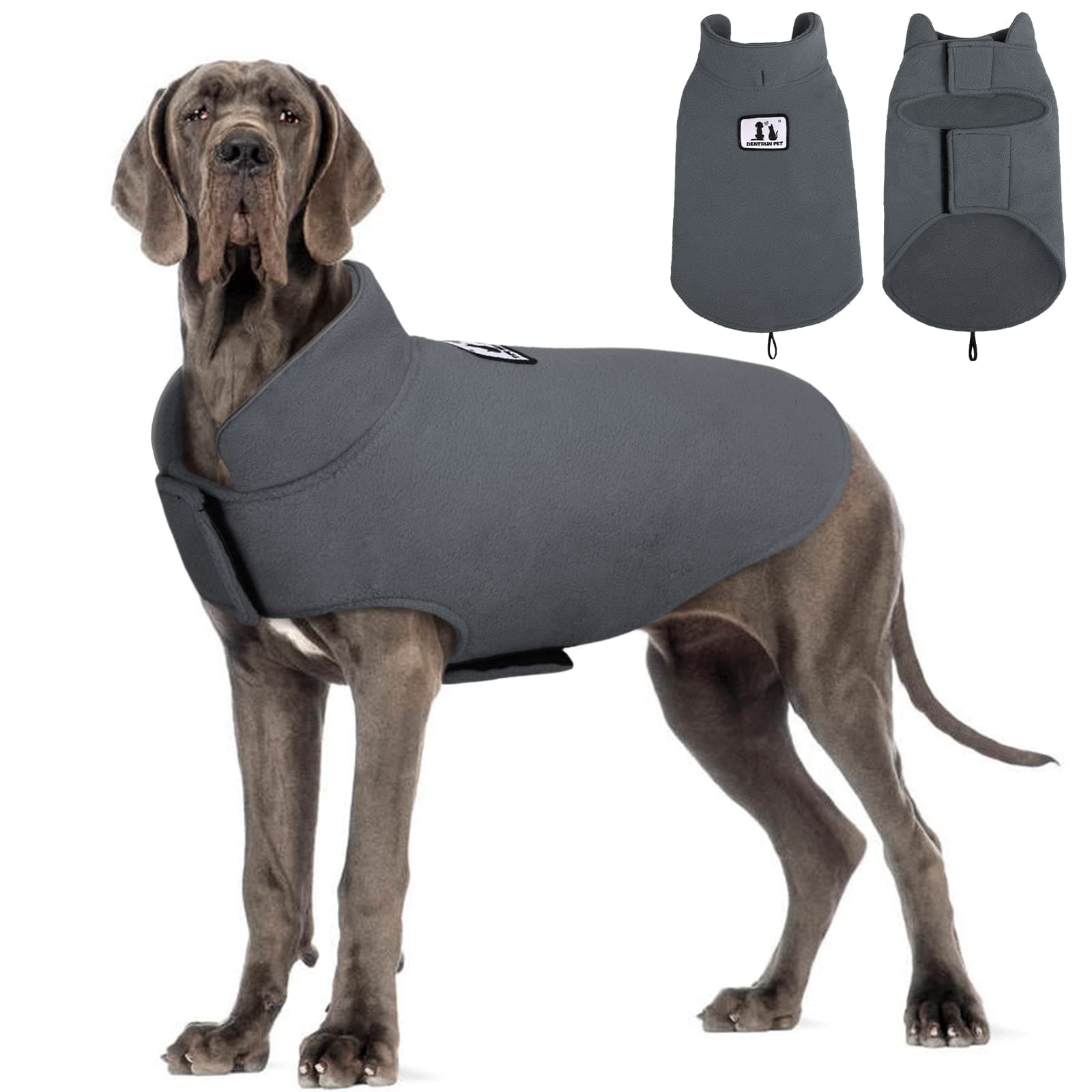 Windproof Winter Warm Fleece Dog Coat Jacket Reflective Soft Pet Dog Vest Apparel Overcoat for Small Medium Large Breeds for Cold Weather Leash Access